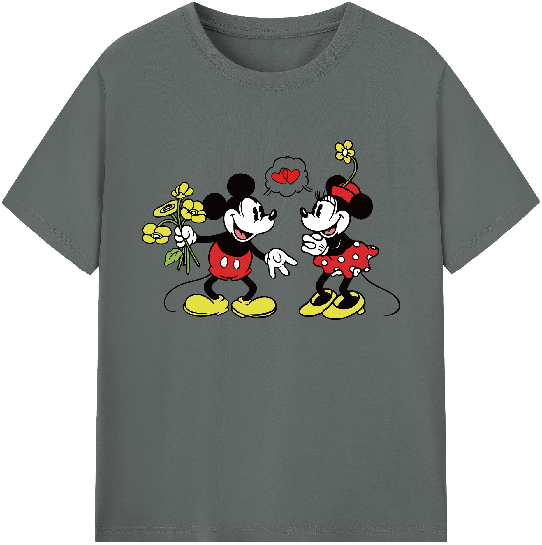 ミッキーマウス Mickey Mouse 綿100％ メンズ半袖Tシャツ｜肌触りやわらか＆通気性